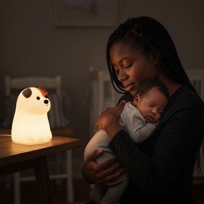 Veilleuse chien maman bb