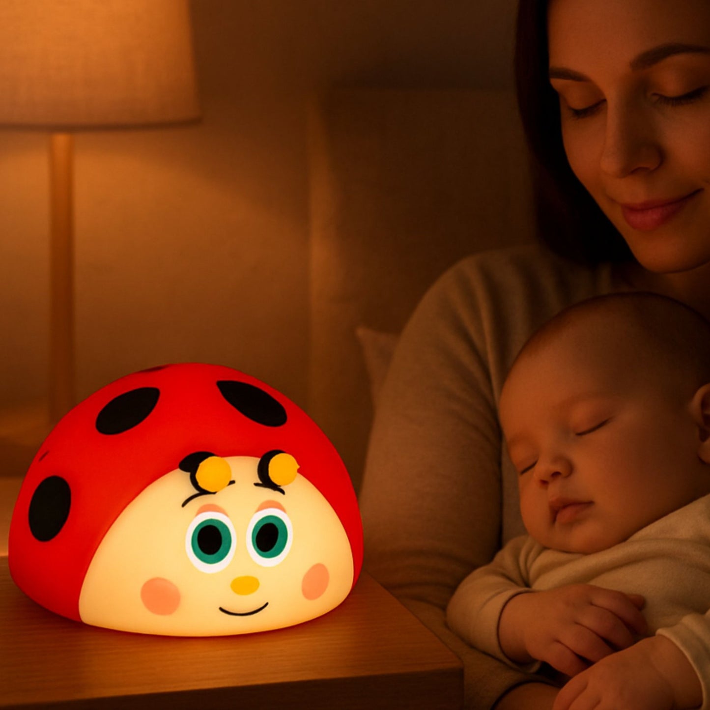 veilleuse coccinelle enfant chambre maman bb