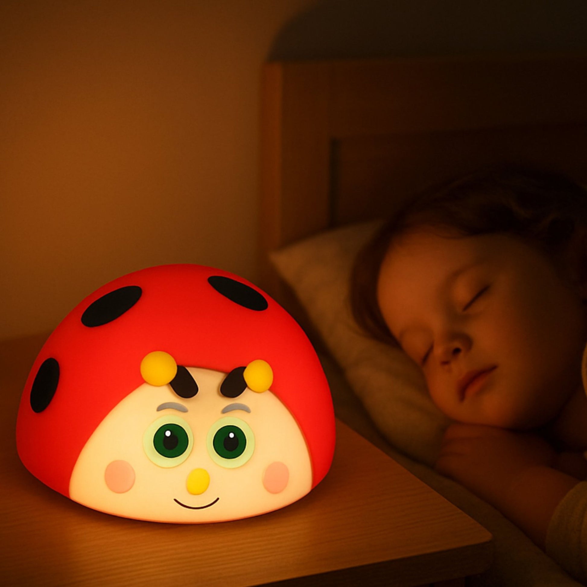 veilleuse coccinelle enfant endormi