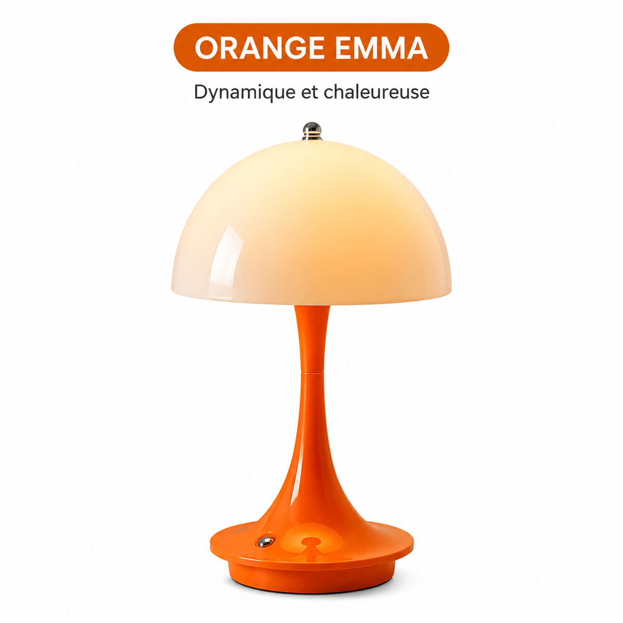 Lampe Champignon LED Tactile – Ambiance Douce et Chaleureuse modèle orange EMMA dynamique et chaleureuse