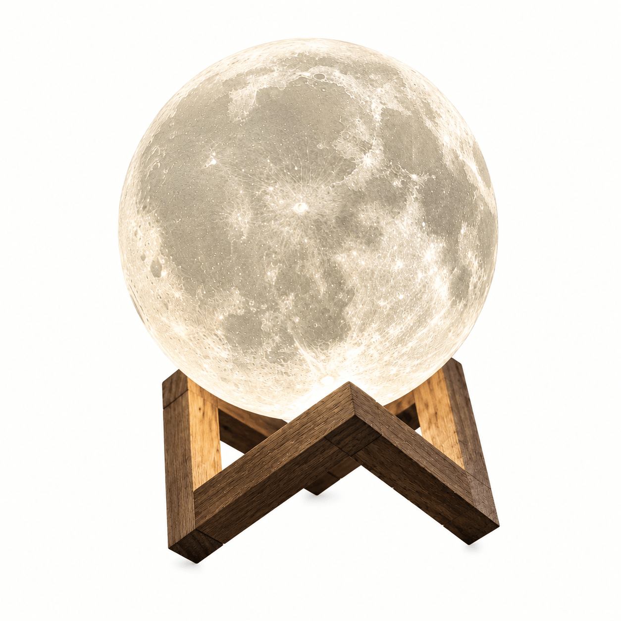 Lampe Lune Enchantée 3D lumineuse sur support en bois, décoration d’ambiance élégante inspirée de la lune avec lumière douce et apaisante