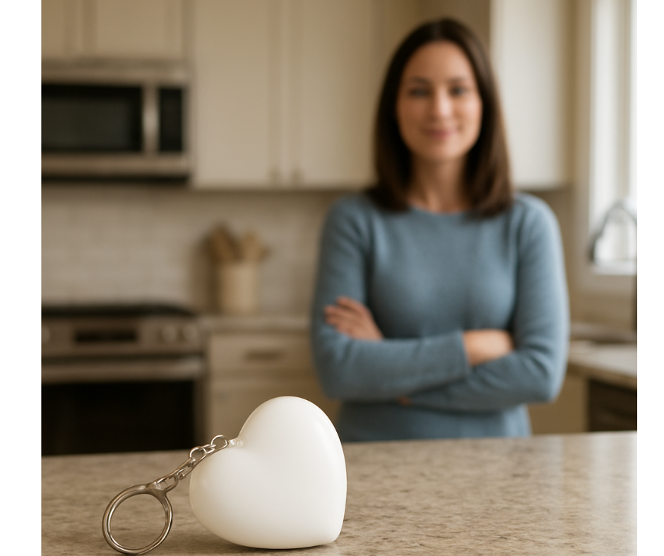 porte-clé coeur blanc