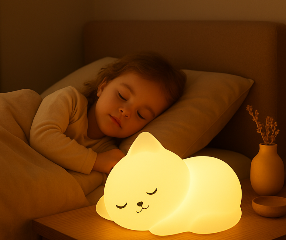 veilleuse chat fillette