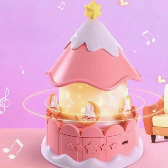 Veilleuse projection lapin carousel